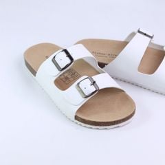 Dép đế trấu birken quai ngang 2 khoá MẶT ĐEN HISHOO S093