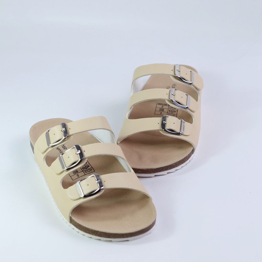 Dép đế trấu birken quai ngang 3 khoá HISHOO S092