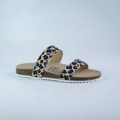 Dép đế trấu birken 2 quai ngang vải canvas HISHOO S112