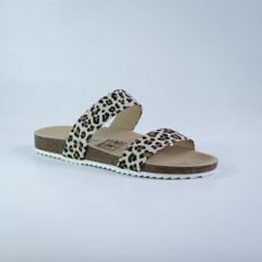 Dép đế trấu birken 2 quai ngang vải canvas HISHOO S112