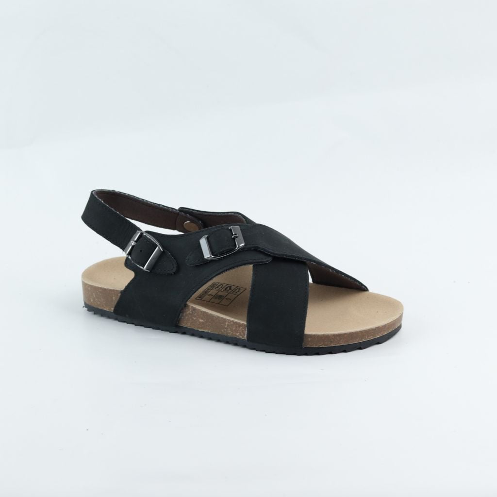 Dép đế trấu Sandal birken quai ngang da bò HISHOO M101