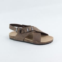 Dép đế trấu Sandal birken quai ngang da bò HISHOO M101