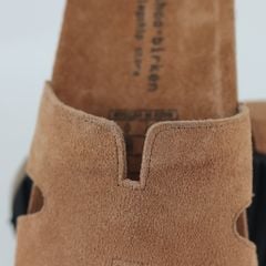 Dép đế trấu birken quai ngang chữ H da lộn HISHOO R095