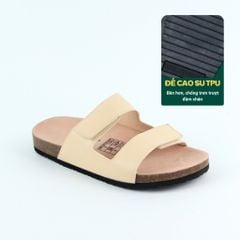 Dép đế trấu birken quai ngang xé dán MẶT ĐEN HISHOO S105