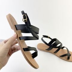 Giày Sandal Nữ Đế Bệt Quai Chéo Dây Mảnh Hishoo S030
