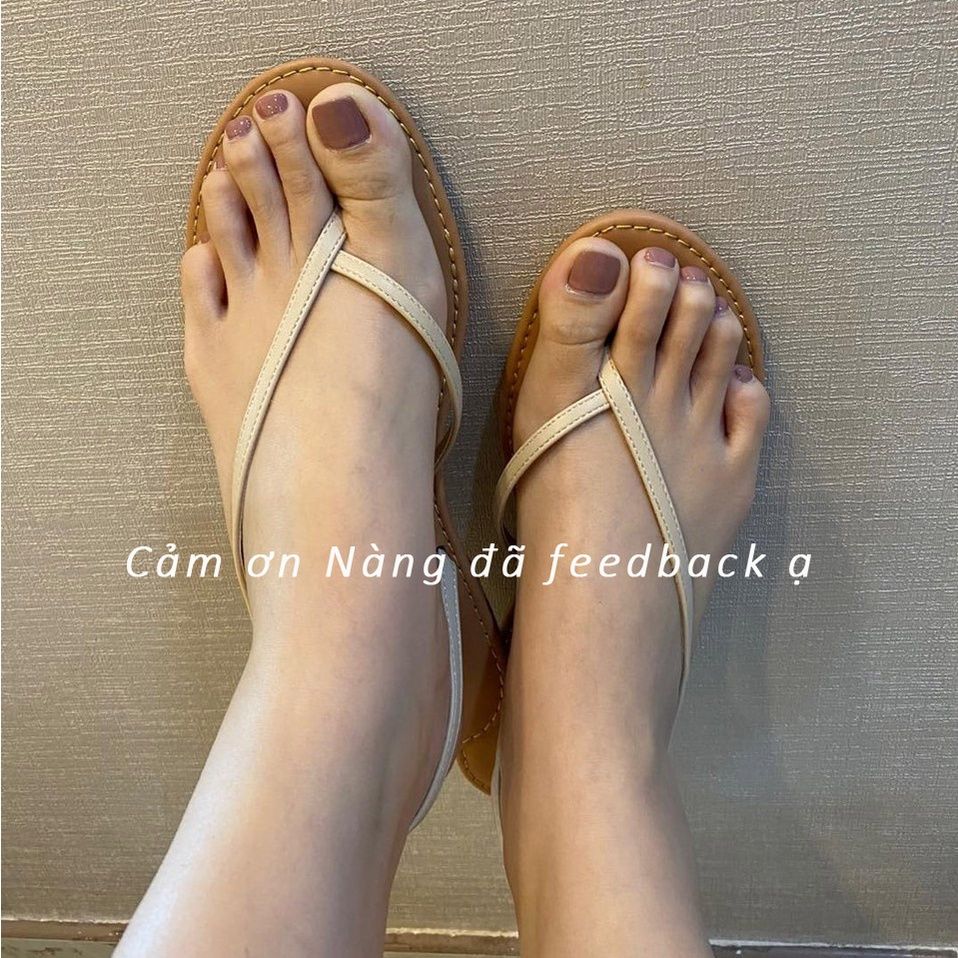Giày Sandal Xỏ Ngón Nữ Dây Mảnh Hishoo S045
