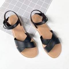 Giày Sandal Nữ Quai Hậu Mũi Tròn Có Bigsize Hishoo S037