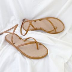 Dép Sandal Nữ Đế Bệt Quai Hậu Dây Mảnh HISHOO S073