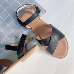 Giày Sandal Nữ Quai Chéo Da Thật Có Bigsize Hishoo S006