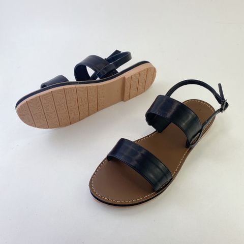 Giày Sandal Nữ Quai Ngang Da Mềm Có Bigsize Hishoo S050