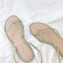 Dép Sandal Nữ Đế Bệt Quai Hậu Dây Mảnh HISHOO S073