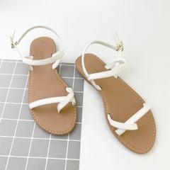 Giày Sandal Nữ Xỏ Ngón Quai Hậu Dây Mảnh Hishoo S059