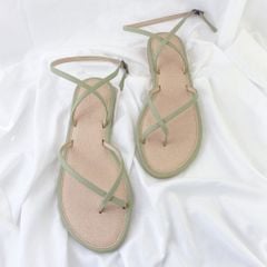 Dép Sandal Nữ Đế Bệt Quai Hậu Dây Mảnh HISHOO S073