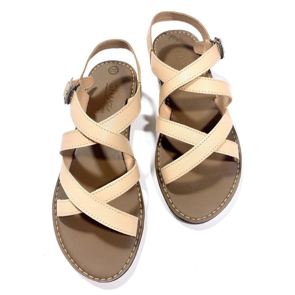 Giày Sandal Nữ Quai Đan Chéo Có Bigsize Hishoo S049