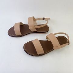 Giày Sandal Nữ Quai Ngang Da Mềm Có Bigsize Hishoo S050
