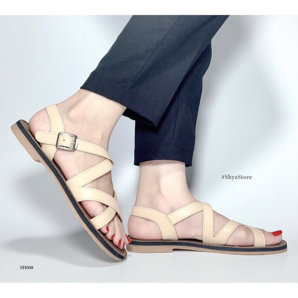 Giày Sandal Nữ Quai Đan Chéo Có Bigsize Hishoo S049