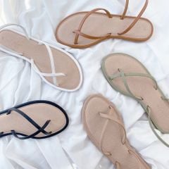 Dép Sandal Nữ Đế Bệt Quai Hậu Dây Mảnh HISHOO S073