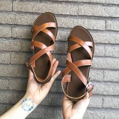 Giày Sandal Nữ Quai Đan Chéo Có Bigsize Hishoo S049