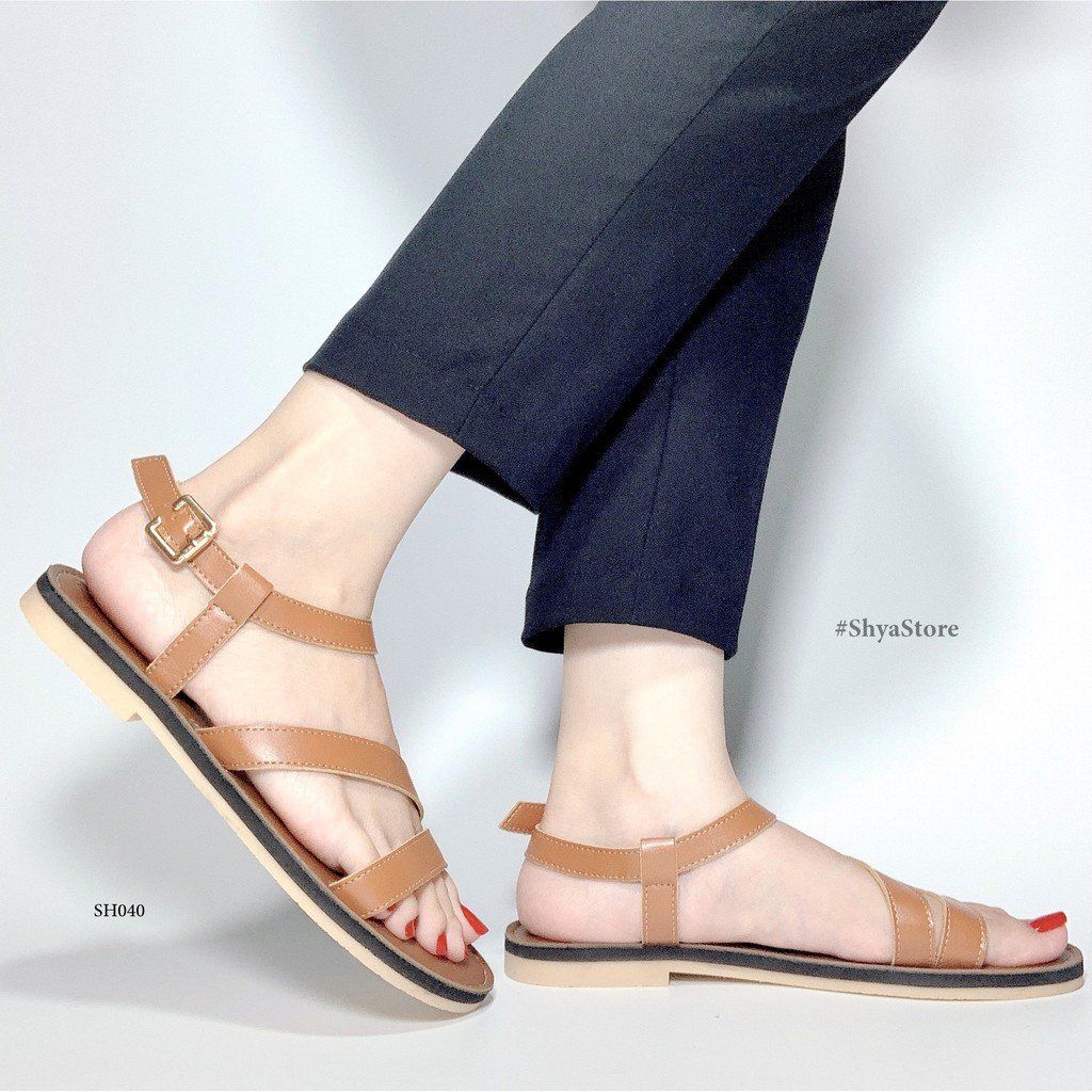 Giày Sandal Nữ Quai Chéo Hậu Dây Mảnh Hishoo S051