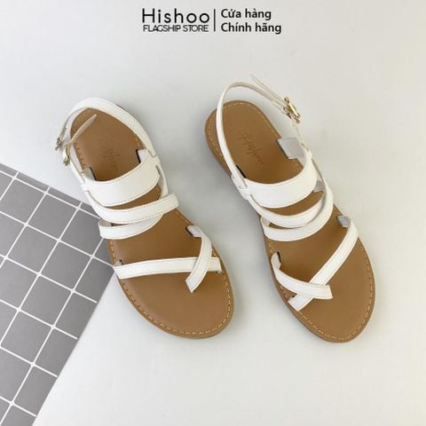 Giày Sandal Nữ Đế Bệt Quai Chéo Dây Mảnh Hishoo S030