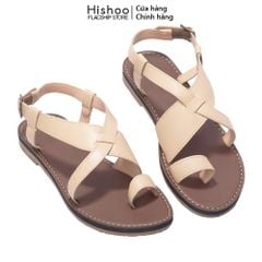 Giày Sandal Nữ Xỏ Ngón Quai Chéo Bảng To Hishoo S001