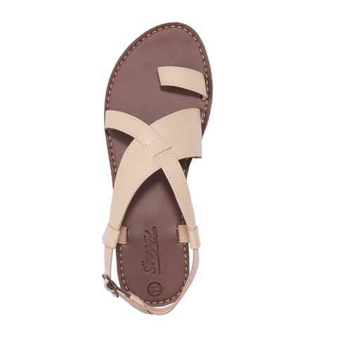 Giày Sandal Nữ Xỏ Ngón Quai Chéo Bảng To Hishoo S001