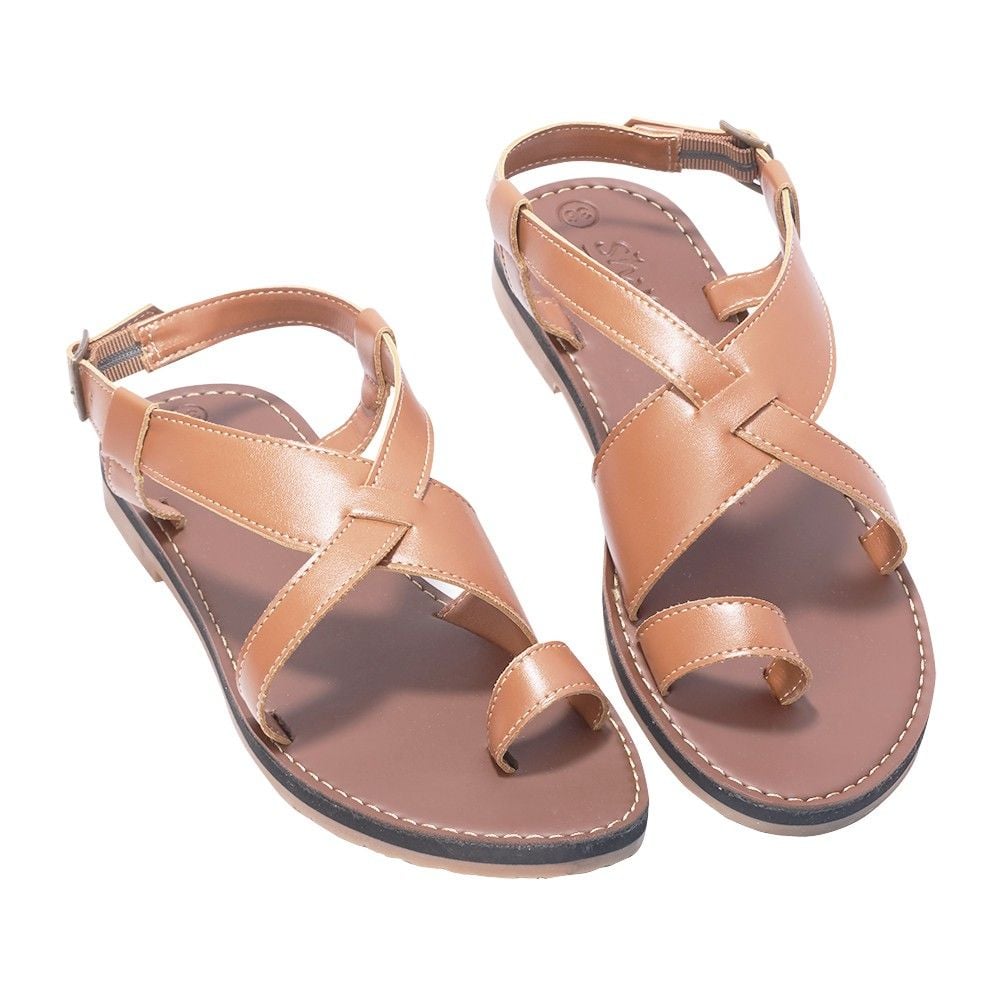 Giày Sandal Nữ Xỏ Ngón Quai Chéo Bảng To Hishoo S001
