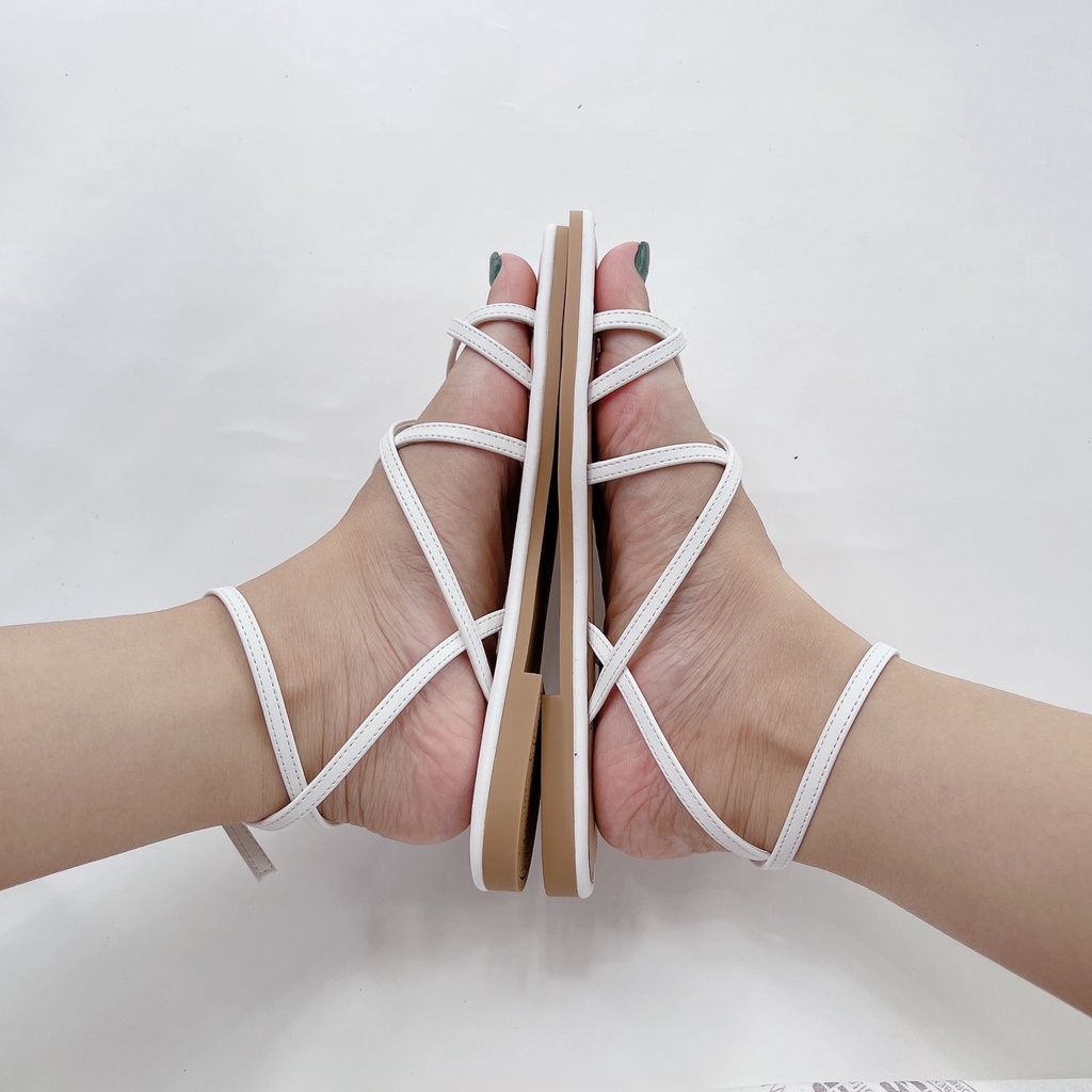 Giày Sandal Nữ Dây Mảnh Quai Đan Chéo Hishoo S038