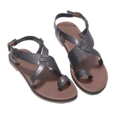 Giày Sandal Nữ Xỏ Ngón Quai Chéo Bảng To Hishoo S001
