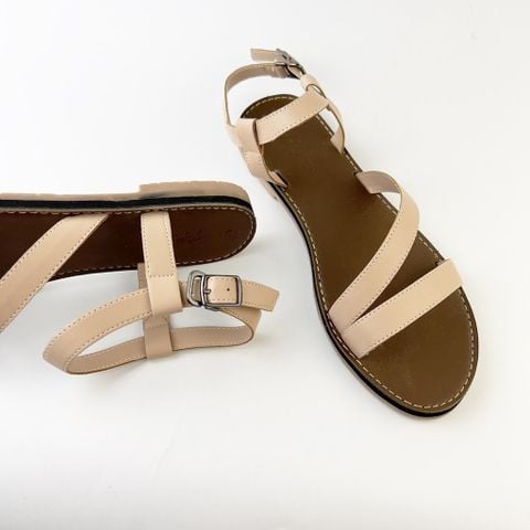 Giày Sandal Nữ Quai Chéo Hậu Dây Mảnh Hishoo S051