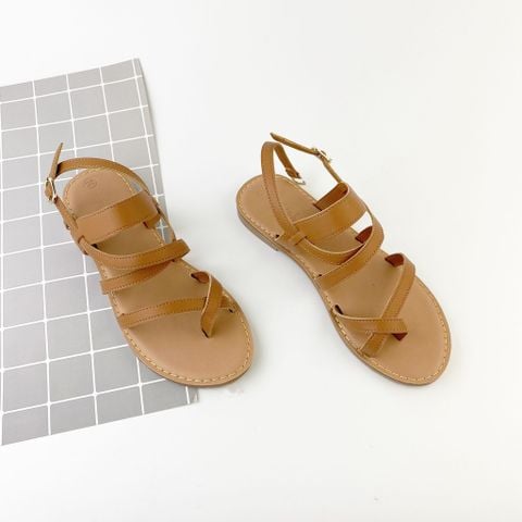 Giày Sandal Nữ Đế Bệt Quai Chéo Dây Mảnh Hishoo S030