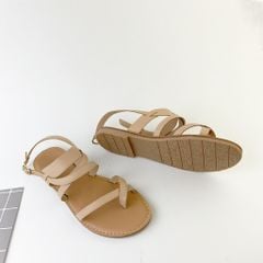 Giày Sandal Nữ Đế Bệt Quai Chéo Dây Mảnh Hishoo S030