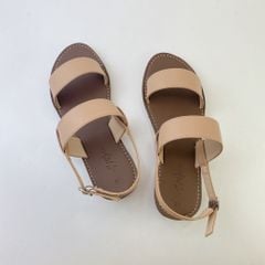 Giày Sandal Nữ Quai Ngang Da Mềm Có Bigsize Hishoo S050