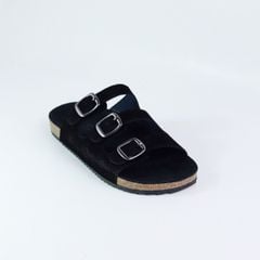 Dép đế trấu birken quai ngang 3 khoá da lộn HISHOO R092