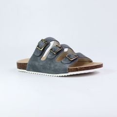 Dép đế trấu birken quai ngang 3 khoá da lộn HISHOO R092