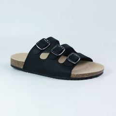Dép đế trấu birken quai ngang 3 khoá da bò HISHOO M092