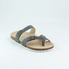 Dép đế trấu birken xỏ ngón 2 khoá da lộn HISHOO R098