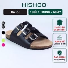 Dép đế trấu birken quai ngang 3 khoá HISHOO S092