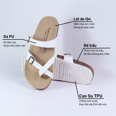 Dép đế trấu birken quai ngang xỏ ngón HISHOO S098
