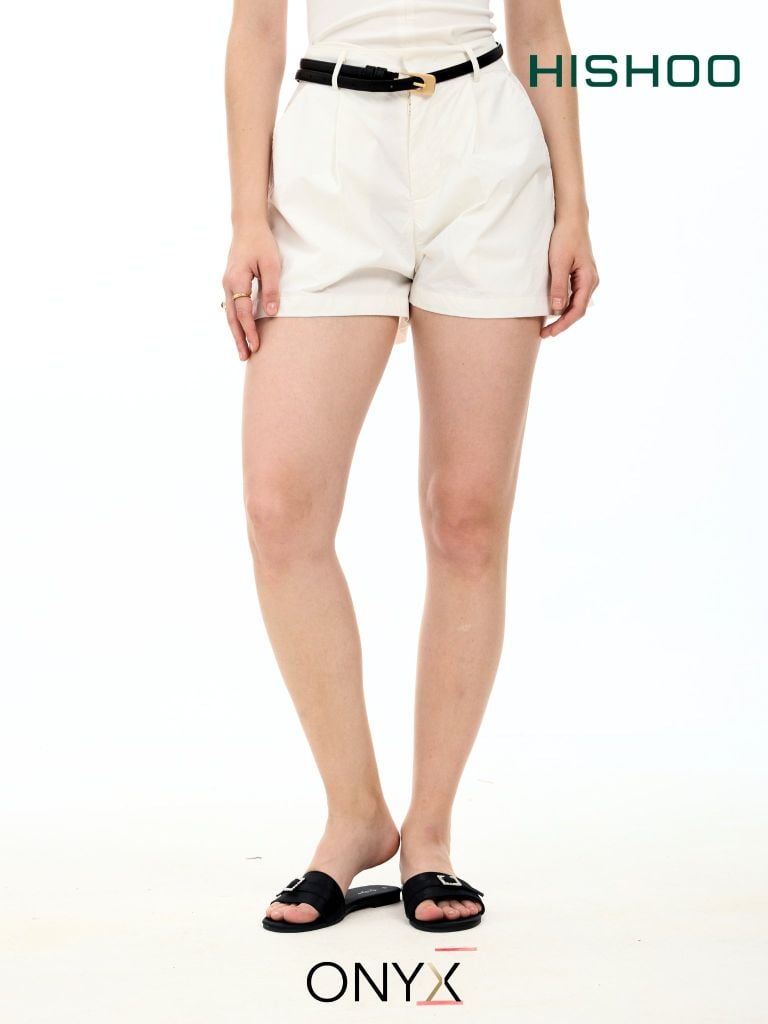 Dép lê nữ quai ngang đính khoá vuông HISHOO có Bigsize S121