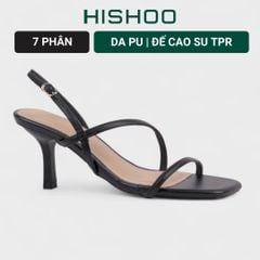 Giày Sandal Cao Gót Cao 7cm Quai Mảnh Hishoo S165