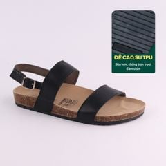 Dép đế trấu Sandal birken quai ngang da bò HISHOO M050