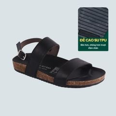 Dép đế trấu Sandal birken quai ngang da bò HISHOO M050