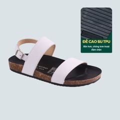 Dép đế trấu Sandal birken quai ngang da bò HISHOO M050