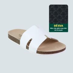 Dép đế trấu birken quai ngang chữ H MẶT ĐEN HISHOO S095