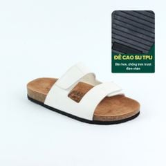 Dép đế trấu birken quai ngang xé dán MẶT ĐEN HISHOO S105