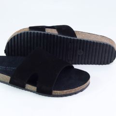 Dép đế trấu birken quai ngang chữ I da lộn HISHOO R100