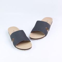 Dép đế trấu birken quai ngang chữ I da lộn HISHOO R100
