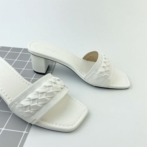 Giày Cao Gót 5cm Đế Vuông Quai Ngang Hishoo S054