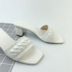 Giày Cao Gót 5cm Đế Vuông Quai Ngang Hishoo S054
